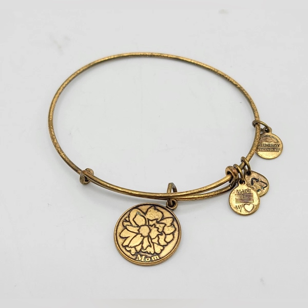 Alex and Ani Mom flower Gold Charm Bracelet